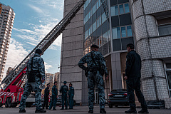 В столичном главке Росгвардии прошли совместные с МЧС пожарно-тактические учения 